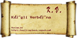 Kégli Verbéna névjegykártya